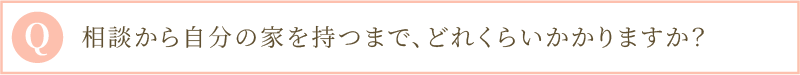 Q  相談から自分の家を持つまで、どれくらいかかりますか？