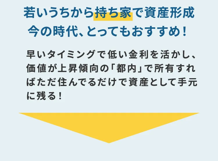 若いうちから持ち家で資産形成、今の時代とってもおすすめ！